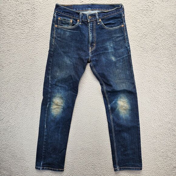Levis 505 Jeans Mens Size 32x32 Blue Denim Straight‎ Leg Dark Wash - Picture 1 of 13